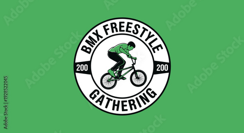 BMX Freestyle Gathering Emblem: A Dynamic Visual Celebrating Bike Culture And Competition