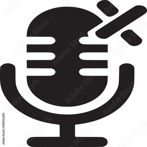 Muted microphone icon symbolizing silence, privacy, or off-air communication