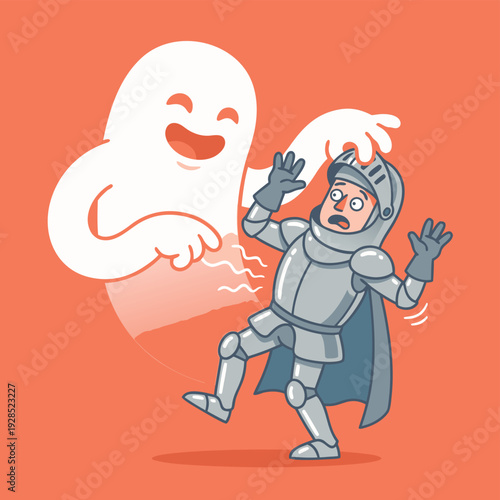 Scared Knight Attacked by Friendly Ghost.