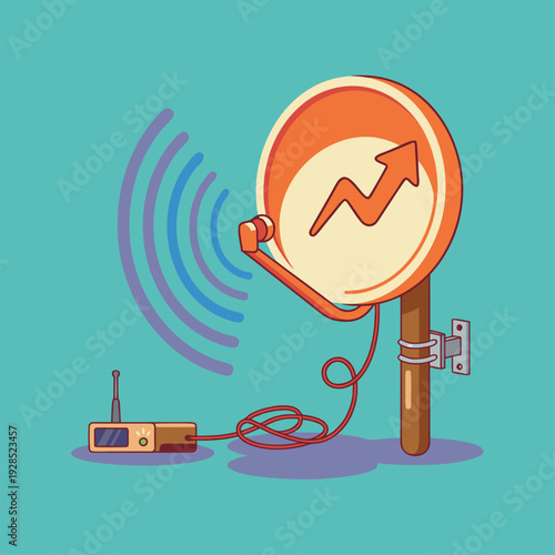 Signal Booster Antenna with Upward Trend Arrow.