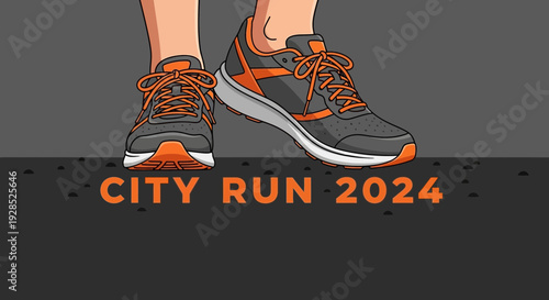 City Run 2024: Illustrated Footwear Ready For Running And Participating In The Event