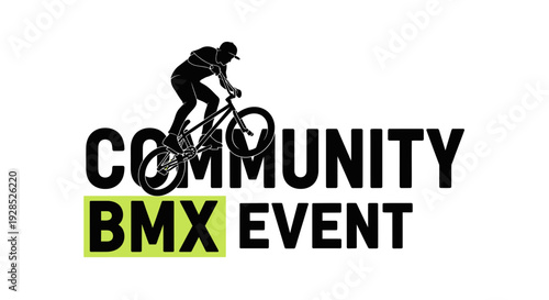 Community BMX Event Logo Depicting a Rider Performing a Stunt on a Bicycle