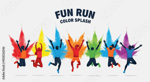 Colorful Fun Run Celebrating Joy and Energy With Splashes of Vibrant Hues