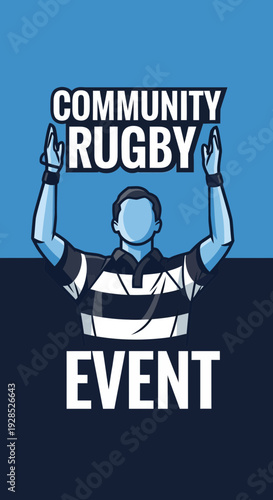 Community Rugby Event: An Illustrated Concept Depicting Sportsmanship and Group Involvement