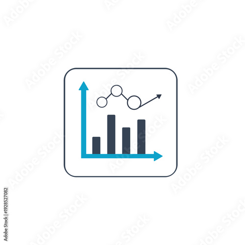 AI analytics dashboard icon, artificial intelligence data visualization outline vector
