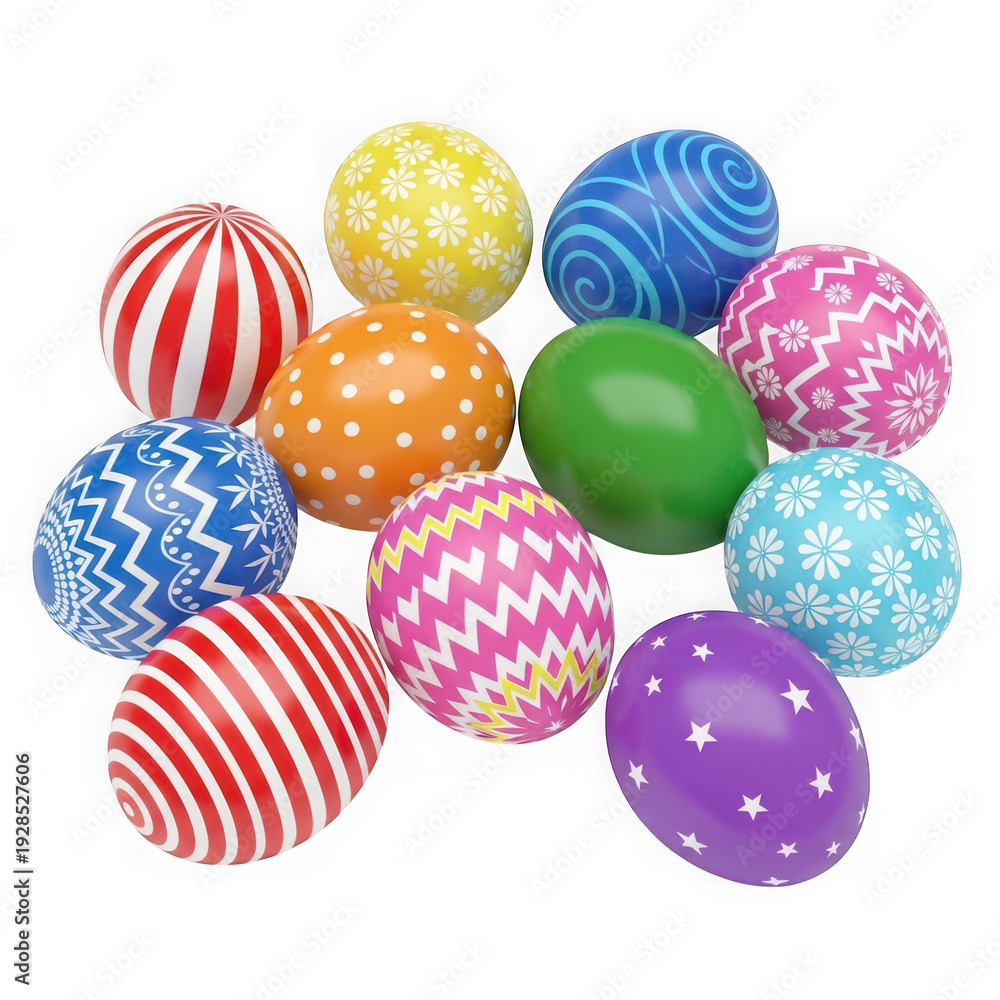 Fototapeta premium Colorful assortment of striped and polka dot stress relief balls