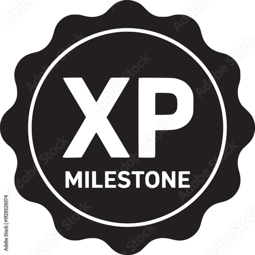 Celebrate achievement with this dynamic XP milestone badge, perfect for recognizing progress and success