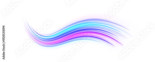 Colorful neon streaks swirl and twist, producing a vivid abstract motion effect. Perfect for futuristic, tech, or digital creative projects. PNG transparent background included.