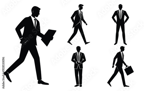 Corporate Businessmen Silhouettes - Vector Illustration for Professional Design