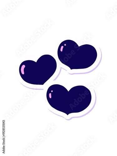 Wallpaper Mural neon light effect animation of sticker of a cartoon love hearts Torontodigital.ca