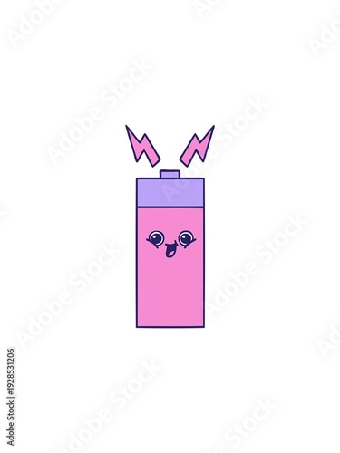 Wallpaper Mural splitting effect animation of cute cartoon of a battery Torontodigital.ca