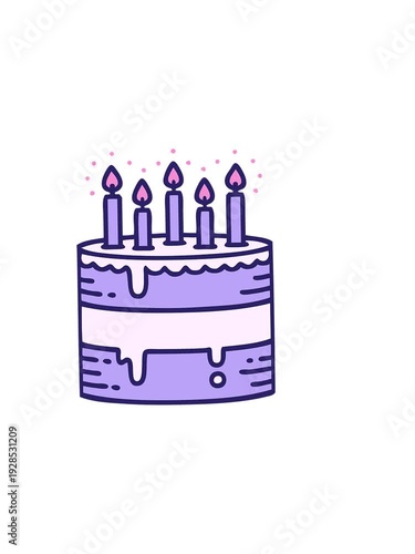 Wallpaper Mural horizontally vibrating animation of iconic tattoo style image of a birthday cake Torontodigital.ca