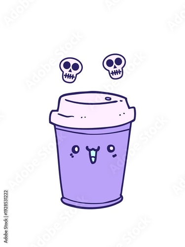 Wallpaper Mural spinning skulls animation of cartoon take out coffee Torontodigital.ca