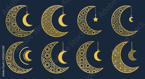 Islamic Crescent Moon Ornaments Collection ramadan