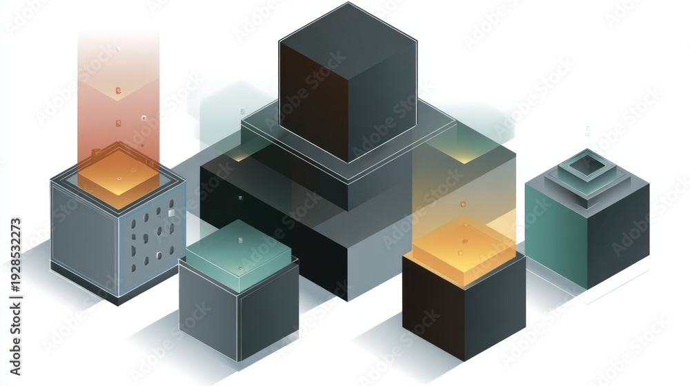 Fototapeta premium Abstract geometric cubes design