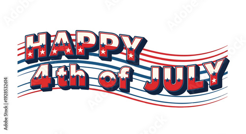 Happy 4th of July patriotic text