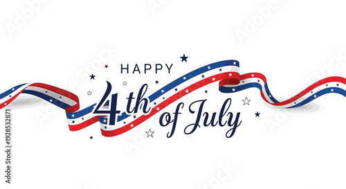 4th of July patriotic ribbon banner