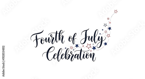 Fourth of July Celebration typography with stars