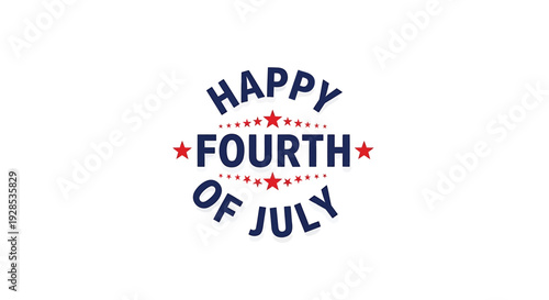 Happy Fourth of July patriotic text