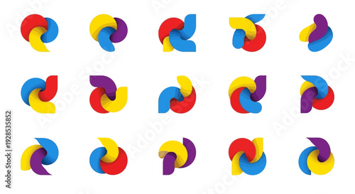 Abstract colorful swirl logo design elements