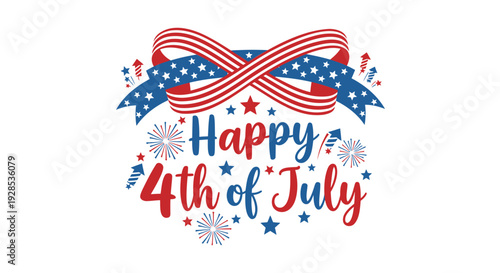 Patriotic 4th of July vector graphic