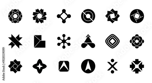 Abstract geometric icons set, vector logos