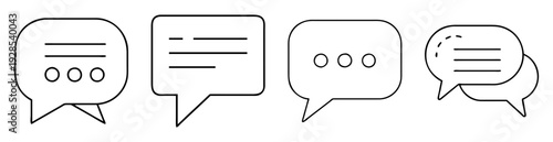 Four distinct speech bubbles, each representing unique communication styles and possibilities