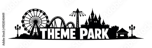 Word park illuminated in white letters on black background