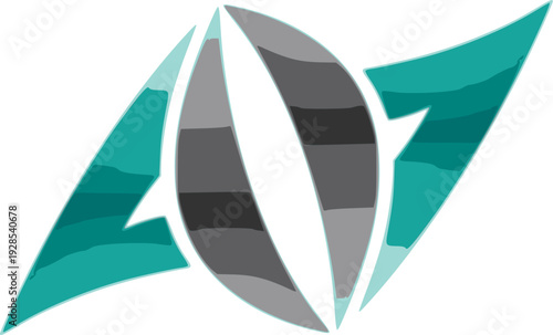 The design utilizes a modern palette of teal gradients and solid grey, symbolizing vision, speed, aerodynamic precision, and innovative branding.