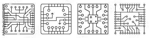 Abstract representations of circuit boards and integrated circuits with schematic design
