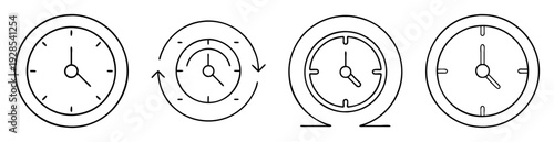 Set of minimal linear clocks illustrating various time and cyclical concepts