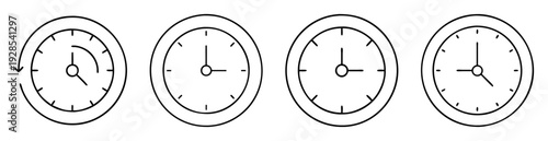 Clock timeline showing the passage of time in a linear progression