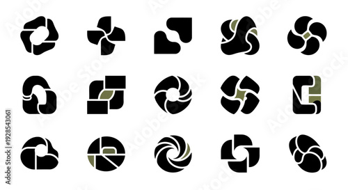 Abstract geometric logo design elements set
