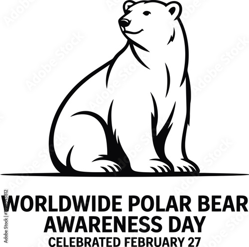 Polar bear illustration for awareness day