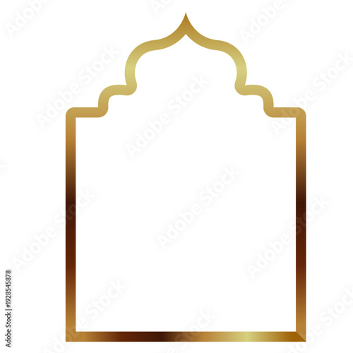 decorative golden frame with an Islamic-style arch design