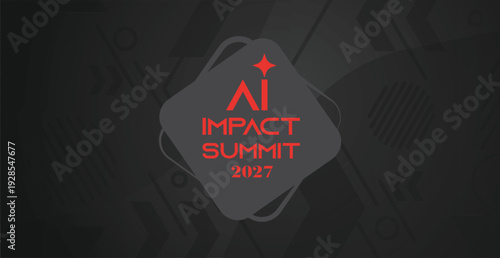 A professional event banner featuring the "AI Impact Summit" logo on a fluid, abstract background