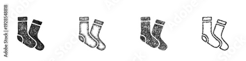 Sketch socks icon design set