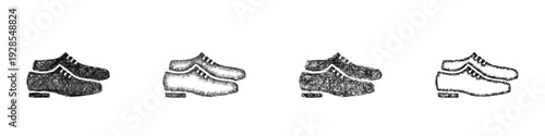 Sketch shoes icon design set