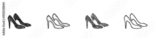 Sketch high heels icon design set