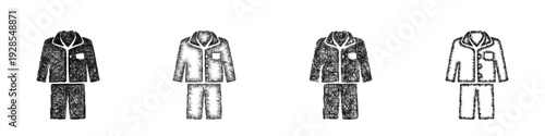 Sketch pajamas icon design set