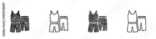 Sketch sportswear icon design set