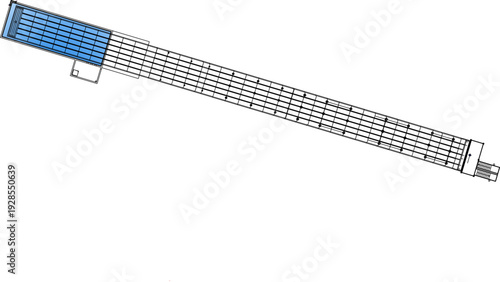 Vibrant view of colorful kayaks lined up on a rocky shore, clear turquoise water, bright summer day, peaceful holiday vibe.