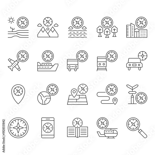 Compass Direction Icon Set