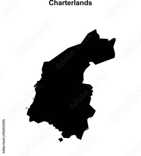 Charterlands (England) blank outline map