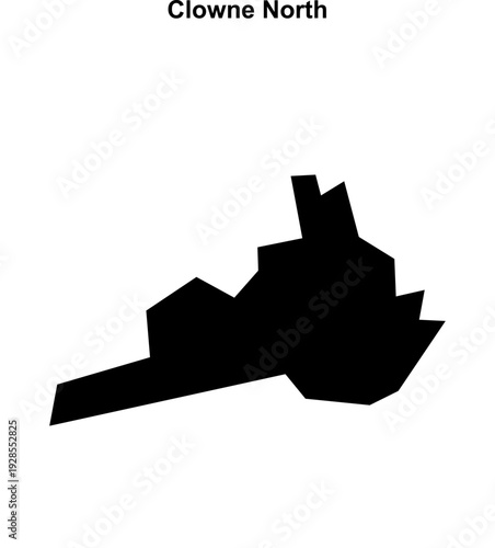 Clowne North (England) blank outline map