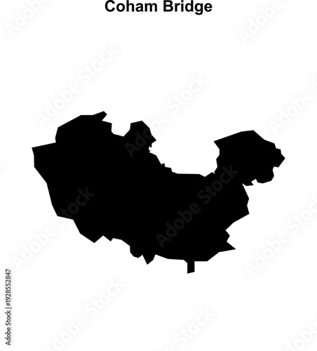 Coham Bridge (England) blank outline map