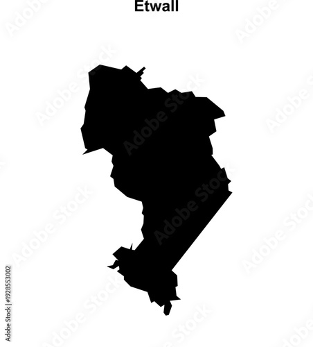 Etwall (England) blank outline map