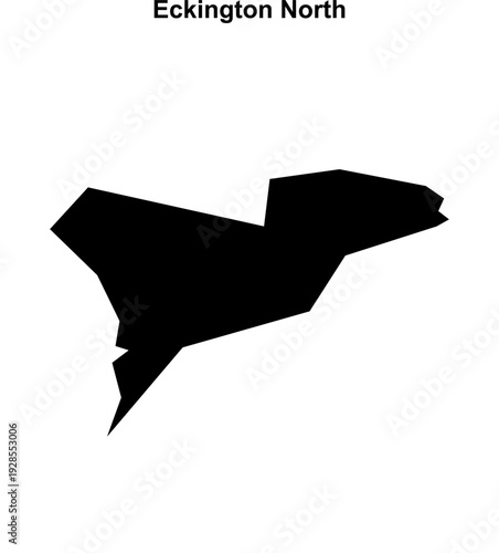 Eckington North (England) blank outline map