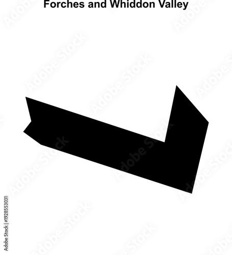 Forches and Whiddon Valley (England) blank outline map