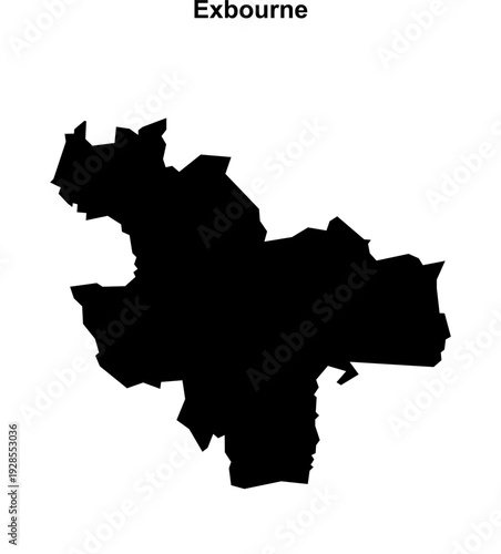 Exbourne (England) blank outline map